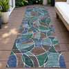 Piper Looms Chantille Geometric ACN2208 Blue Machine Washable Area Rug Runner Outdoor Lifestyle Image Feature