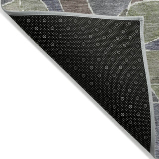 Piper Looms Chantille Geometric ACN2208 Green Machine Washable Area Rug Backing Image