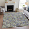 Piper Looms Chantille Geometric ACN2208 Green Machine Washable Area Rug Lifestyle Image Feature