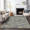 Piper Looms Chantille Geometric ACN2208 Green Machine Washable Area Rug Lifestyle Image Feature