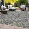 Piper Looms Chantille Geometric ACN2208 Green Machine Washable Area Rug Outdoor Lifestyle Image Feature
