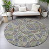 Piper Looms Chantille Geometric ACN2208 Green Machine Washable Area Rug Round Lifestyle Image Feature