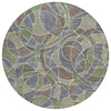 Piper Looms Chantille Geometric ACN2208 Green Machine Washable Area Rug Round Main Image