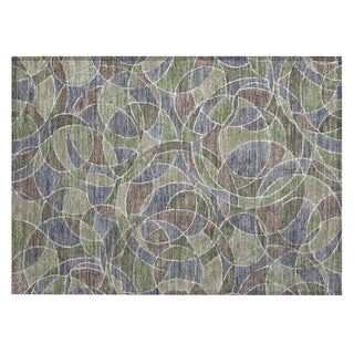 Piper Looms Chantille Geometric ACN2208 Green Machine Washable Area Rug Scatter Main Image