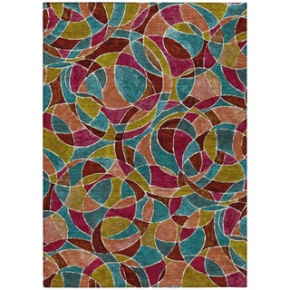 Piper Looms Chantille Geometric ACN2208 Merlot Machine Washable Area Rug main image