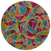 Piper Looms Chantille Geometric ACN2208 Merlot Machine Washable Area Rug Round Main Image