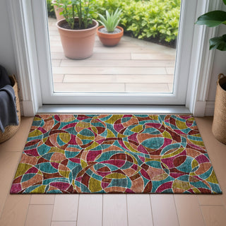 Piper Looms Chantille Geometric ACN2208 Merlot Machine Washable Area Rug Scatter Lifestyle Image Feature