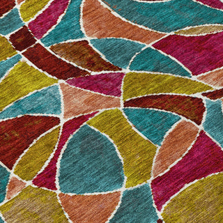 Piper Looms Chantille Geometric ACN2208 Merlot Machine Washable Area Rug Swatch Image