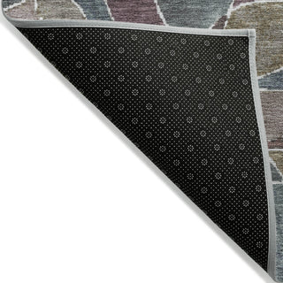 Piper Looms Chantille Geometric ACN2208 Plum Machine Washable Area Rug Backing Image