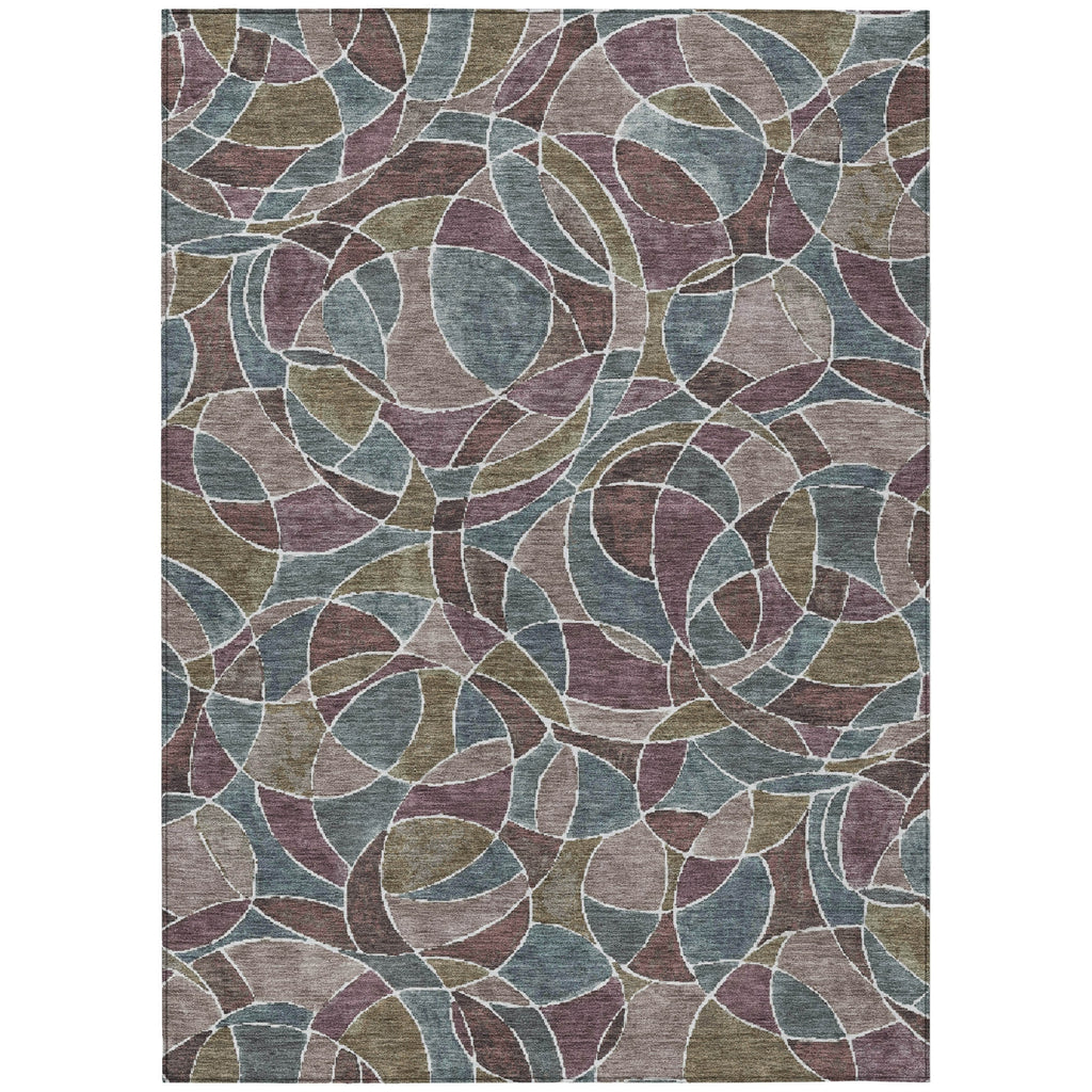 Piper Looms Chantille Geometric ACN2208 Plum Machine Washable Area Rug main image