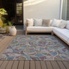 Piper Looms Chantille Geometric ACN2208 Plum Machine Washable Area Rug Outdoor Lifestyle Image Feature
