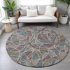 Piper Looms Chantille Geometric ACN2208 Plum Machine Washable Area Rug Round Lifestyle Image Feature