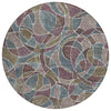 Piper Looms Chantille Geometric ACN2208 Plum Machine Washable Area Rug Round Main Image