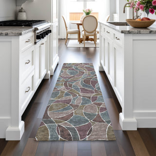 Piper Looms Chantille Geometric ACN2208 Plum Machine Washable Area Rug Runner Lifestyle Image Feature