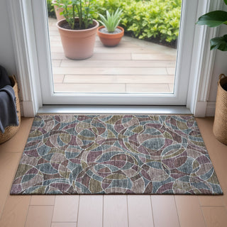 Piper Looms Chantille Geometric ACN2208 Plum Machine Washable Area Rug Scatter Lifestyle Image Feature