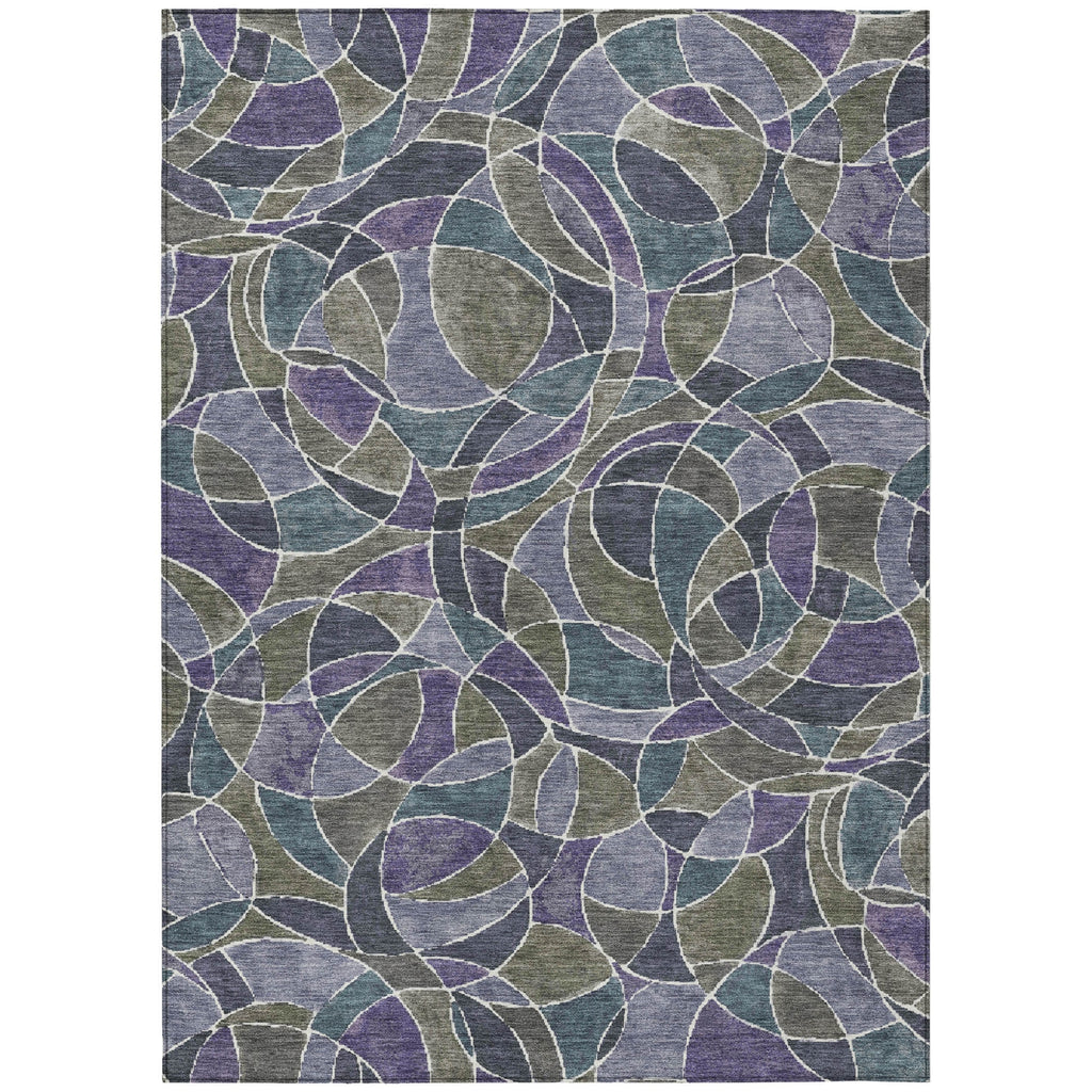 Piper Looms Chantille Geometric ACN2208 Purple Machine Washable Area Rug main image