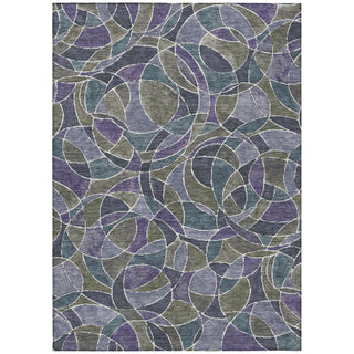Piper Looms Chantille Geometric ACN2208 Purple Machine Washable Area Rug main image