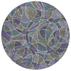 Piper Looms Chantille Geometric ACN2208 Purple Machine Washable Area Rug Round Main Image