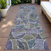 Piper Looms Chantille Geometric ACN2208 Purple Machine Washable Area Rug Runner Outdoor Lifestyle Image Feature