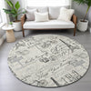 Piper Looms Chantille Novelty ACN2209 Beige Machine Washable Area Rug Round Lifestyle Image Feature
