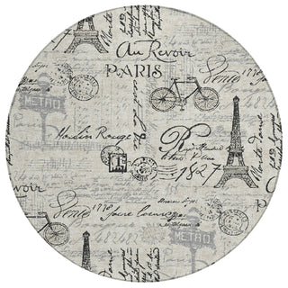 Piper Looms Chantille Novelty ACN2209 Beige Machine Washable Area Rug Round Main Image
