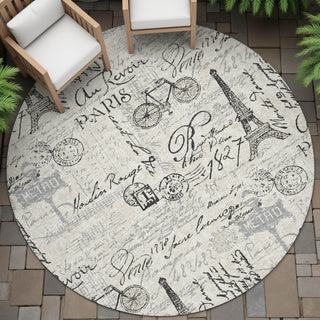 Piper Looms Chantille Novelty ACN2209 Beige Machine Washable Area Rug Round Outdoor Lifestyle Image Feature