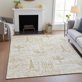 Piper Looms Chantille Novelty ACN2209 Gold Machine Washable Area Rug Lifestyle Image Feature