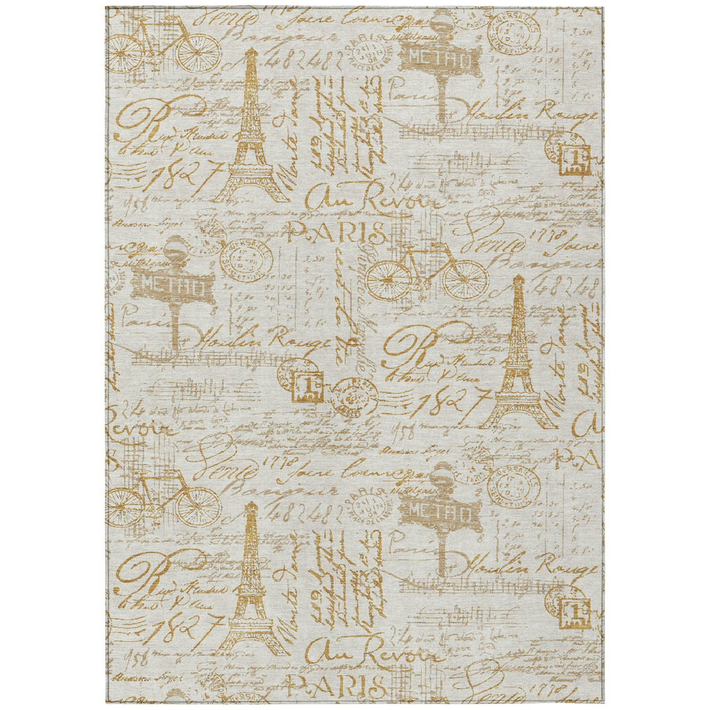 Piper Looms Chantille Novelty ACN2209 Gold Machine Washable Area Rug main image