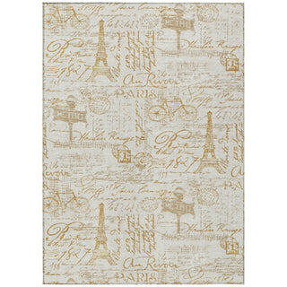 Piper Looms Chantille Novelty ACN2209 Gold Machine Washable Area Rug main image