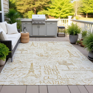 Piper Looms Chantille Novelty ACN2209 Gold Machine Washable Area Rug Outdoor Lifestyle Image Feature