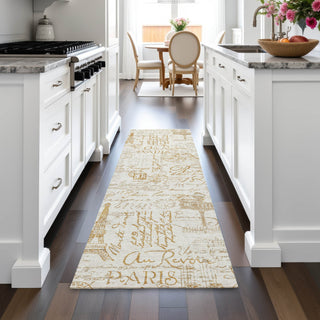 Piper Looms Chantille Novelty ACN2209 Gold Machine Washable Area Rug Runner Lifestyle Image Feature