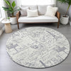 Piper Looms Chantille Novelty ACN2209 Ivory Machine Washable Area Rug Round Lifestyle Image Feature