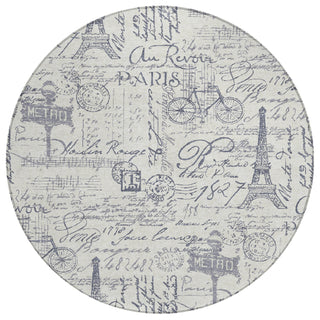 Piper Looms Chantille Novelty ACN2209 Ivory Machine Washable Area Rug Round Main Image