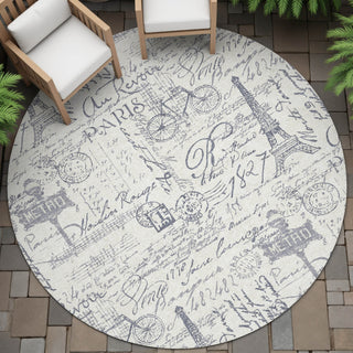 Piper Looms Chantille Novelty ACN2209 Ivory Machine Washable Area Rug Round Outdoor Lifestyle Image Feature