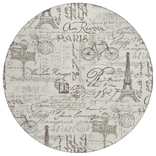 Piper Looms Chantille Novelty ACN2209 Linen Machine Washable Area Rug Round Main Image