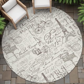 Piper Looms Chantille Novelty ACN2209 Linen Machine Washable Area Rug Round Outdoor Lifestyle Image Feature
