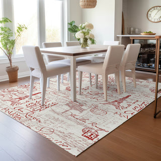 Piper Looms Chantille Novelty ACN2209 Red Machine Washable Area Rug Lifestyle Image Feature