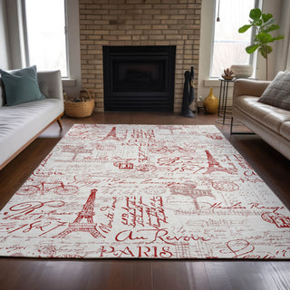 Piper Looms Chantille Novelty ACN2209 Red Machine Washable Area Rug Lifestyle Image Feature