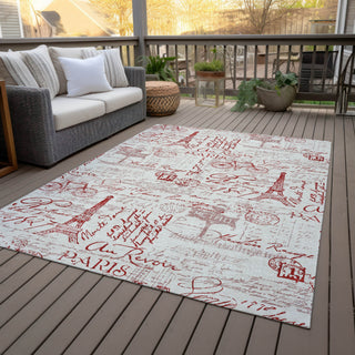 Piper Looms Chantille Novelty ACN2209 Red Machine Washable Area Rug Outdoor Lifestyle Image Feature
