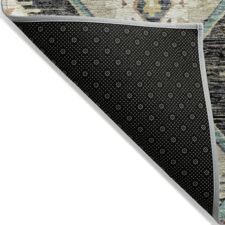 Piper Looms Chantille Moroccan ACN2210 Black Machine Washable Area Rug Backing Image