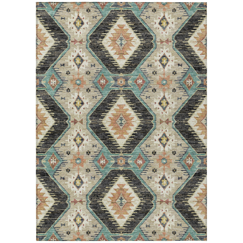 Piper Looms Chantille Moroccan ACN2210 Black Machine Washable Area Rug main image