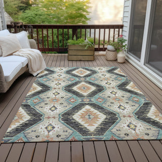 Piper Looms Chantille Moroccan ACN2210 Black Machine Washable Area Rug Outdoor Lifestyle Image Feature