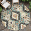 Piper Looms Chantille Moroccan ACN2210 Black Machine Washable Area Rug Round Outdoor Lifestyle Image Feature