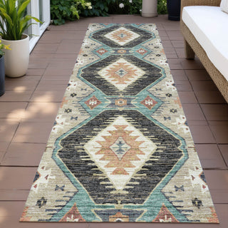 Piper Looms Chantille Moroccan ACN2210 Black Machine Washable Area Rug Runner Outdoor Lifestyle Image Feature