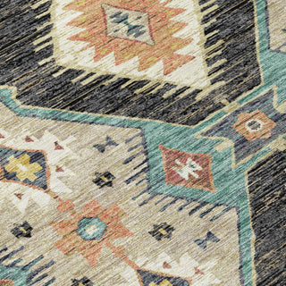 Piper Looms Chantille Moroccan ACN2210 Black Machine Washable Area Rug Swatch Image