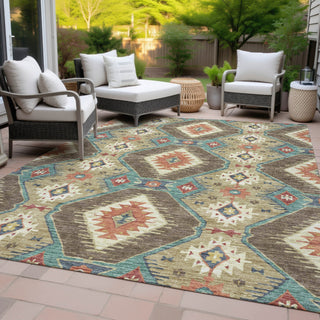 Piper Looms Chantille Moroccan ACN2210 Khaki Machine Washable Area Rug Outdoor Lifestyle Image Feature