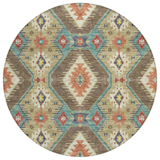 Piper Looms Chantille Moroccan ACN2210 Khaki Machine Washable Area Rug Round Main Image
