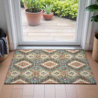 Piper Looms Chantille Moroccan ACN2210 Khaki Machine Washable Area Rug Scatter Lifestyle Image Feature