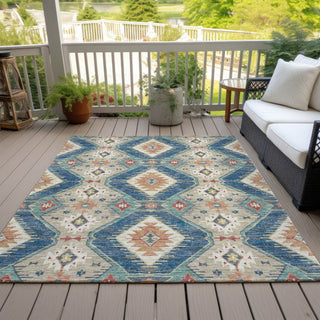 Piper Looms Chantille Moroccan ACN2210 Navy Machine Washable Area Rug Outdoor Lifestyle Image Feature