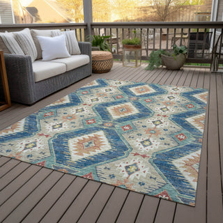 Piper Looms Chantille Moroccan ACN2210 Navy Machine Washable Area Rug Outdoor Lifestyle Image Feature